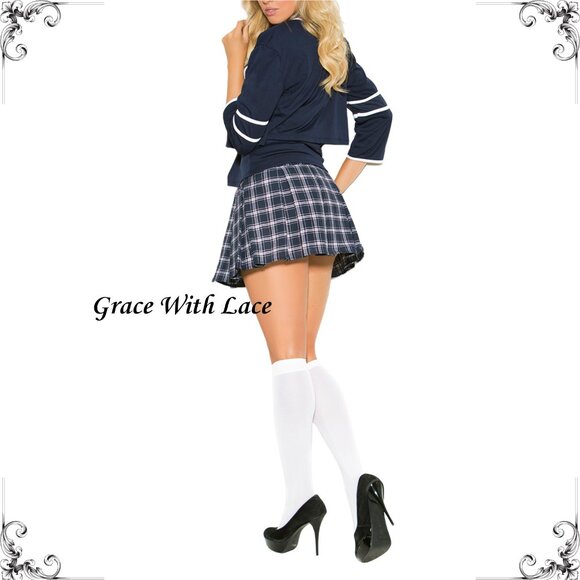 Plus Size School Girl Cosplay Lingerie Set Sexy Roleplay Costume - Picture 4 of 9